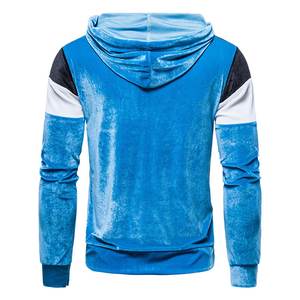 OEM Wholesale 100% Cotton Winter Rhinestone Hoodie Cropped Pants Set <b>Men's</b> Regular Fit Velvet <b>Velour</b> <b>Tracksuit</b> Set - Product Image 2