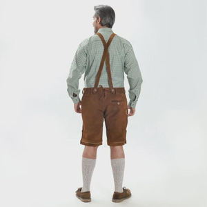 Lederhosen bavarois authentique pour hommes Oktoberfest allemand de qualité supérieure Shorts traditionnels en cuir suédé pour acheteurs de gros vêtements - Product Image 3