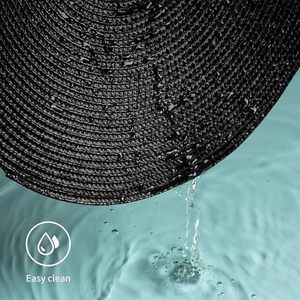 Sets de table ronds en jute et tissu perlés fabriqués à la main pour table à manger mariage noël et réunions de famille décoration de fêtes - Product Image 3