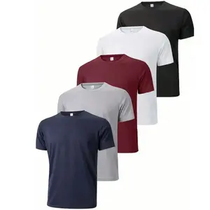 Wholesale Men Custom Design Logo and Brand Men's Solid Color T-Shirt