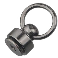 JSCREW Chicago Anneaux de fixation pour sucettes, vis à tête rotative, boutons à tête sphérique, anneaux en D, rivets à clou, en laiton galvanisé et fer, emballés en sachet