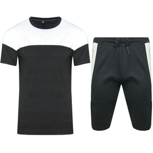 Conjunto de camiseta y pantalones cortos personalizados mezcla de algodón y poliéster liso teñido para hombre Conjunto de camiseta y pantalones cortos de 2 piezas - Product Image 5