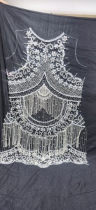 ชุดเดรสราตรีผ้าเรยอนป้องกันไฟฟ้าสถิตย์ลูกปัดปักเลื่อมปักลายลูกไม้แอฟริกันสำหรับงานปาร์ตี้ชายหาด - Product Image 3