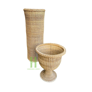 Jarrón de coalescencia moderno de urna con patas de mimbre negro para decoración de flores Variedad de diseño OEM en HNH Craft Factory - Product Image 5