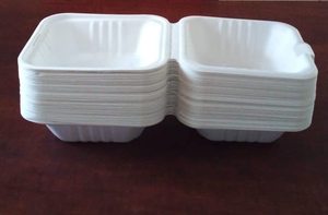 Boîte à hamburger biodégradable et écologique durable Papier naturel Bagasse Micro-ondes Étanche Conteneur à emporter Plats Assiettes - Product Image 4