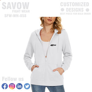 Sudaderas con capucha para mujer, jersey de gran tamaño personalizado, sudaderas recortadas de algodón, ropa de calle con capucha, chaquetas con cremallera de lana, deportes de invierno informales - Product Image 5