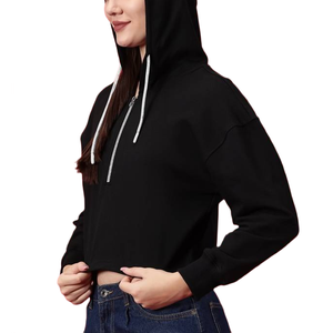 Sudadera con Capucha Corta para Mujer, 100% Algodón, Calidad Profesional, Talla Grande, Cuello con Capucha para Invierno, Precio al por Mayor - Product Image 2