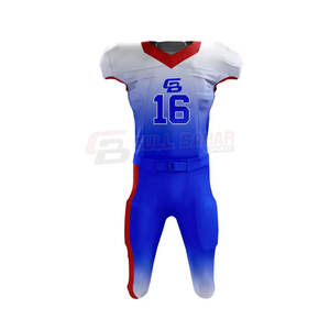 Conjunto de uniforme de fútbol de escuela secundaria Material de calidad con inserciones laterales transpirables Ajuste elástico de fútbol americano Longitud de manga corta - Product Image 5
