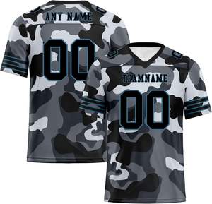 Camisetas ligeras de fútbol americano, ajuste de gran tamaño personalizado, gráficos transpirables de alta calidad, sublimación de camuflaje para la universidad - Product Image 3