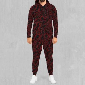 Conjunto Deportivo Informal de Dos Piezas, Ropa Deportiva para Gimnasio, Conjunto de Chándal Unisex de Invierno, Sudadera con Capucha y Pantalones de Forro Polar, Ropa Deportiva Informal Cálida - Product Image 1