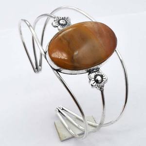 Brazalete de Latón con Jaspe Arcoíris, Ajustable, Hecho a Mano, Joyería Original con Piedras Preciosas, Diseño Vintage, Elegante y Antiguo, para Aniversario - Product Image 1