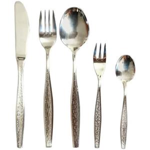 Juego de 4 cubiertos de acero inoxidable, utensilios de cocina ideales para mesa, café, hogar, cubiertos recubiertos de Color plateado, mango de madera pura - Product Image 4