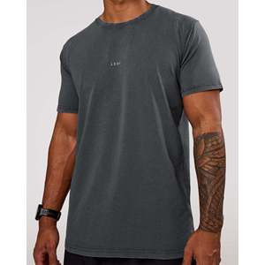 Camiseta Extra Grande de Algodón Premium - Color Oscuro con Efecto Lavado y Estampado Sólido - Product Image 2