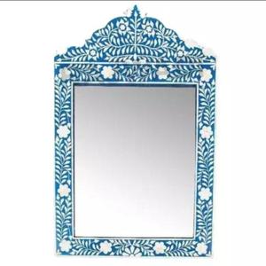 Espejo de pared de madera con incrustaciones de resina y hueso hecho a mano de alta calidad para una decoración única del hogar a precio al por mayor - Product Image 3