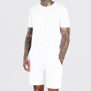Tendance 2025 été col rond été à manches courtes costume hommes col rond couleur unie demi manches respirant ensemble pour homme - Product Image 4