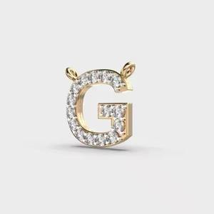 Unique G Letter Diamond <b>Pendant</b> Moissanite Men's Jewelry Open Real Design Trendy Handmade Fine Jewelry from Surat - Product Image 5