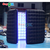Sayok 360 sarung Stan foto dengan lampu LED dapat ditiup mesin Stan foto 360 dinding latar belakang kamera