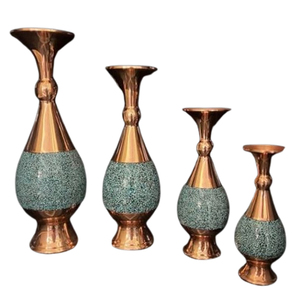 Florero de hierro costero con textura en relieve, diseño de forma redonda, juego hecho a mano de 2 jarrones de decoración de Metal de latón - Product Image 6