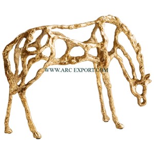 Ensemble de 2 Arbre Designer Plaqué Or Décoration de Table Aluminium Étain Moulé Sculpture Nouveau Élégant Différentes Tailles Maison Sculpture - Product Image 2