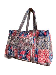 Multi Coloured Quilted <b>Patchwork</b> Travel Duffle <b>Bag</b> Premium Luxury <b>Bags</b> Made in India Product From Indian Manufacturer - Product Image 2