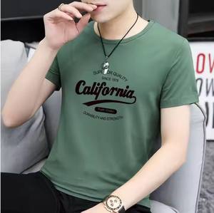 Usine directe hommes décontracté à manches courtes T-Shirt été tendance grande taille haut élastique 180 grammes tricoté demi manches col rond équipage - Product Image 2