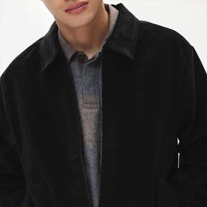 Veste zippée personnalisée pour hommes de haute qualité 100% laine polaire coupe-vent élégant design de bombardier vintage col montant poche à capuche - Product Image 4