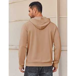 Sudadera de manga larga de invierno para hombre, además de sudadera cálida de terciopelo, logotipo bordado impreso personalizado, Top informal de Color sólido 3xl - Product Image 4