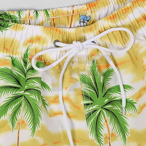 Haute qualité hommes taille moyenne Shorts de plage planche personnalisée pantalon de natation motif solide imprimé coton toile matériel lavé - Product Image 4