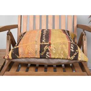Beige Kilim Wool Pillow 18x18 Inch Luxury Rustic Design <b>Fluffy</b> Vintage Print Portable for <b>Bedding</b> Christmas Holiday - Product Image 5