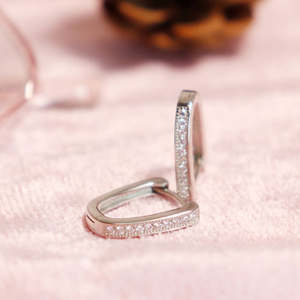 Boucles d'oreilles en argent Zarkan Diamond Horseshoe Hoop - Product Image 3