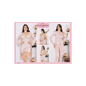 Camicia da notte in cotone pettinato Set di pantaloncini da pigiama Set 6 pezzi dote da sposa - Product Image 1