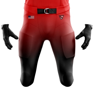 Custom <b>Red</b> Black American Football Uniform Men Team Jersey Pants Breathable Moisture-Wicking Tackle Twill Durable Front - Product Image 5