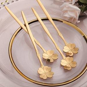 Custom Modern Large Size <b>Tea</b> & Coffee Sugar Spoon Matte Finished Brass with Long Handle Price for <b>Canister</b> Use - Product Image 4