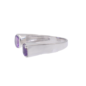 Anillo Unisex de Plata de Ley 925 con Amatista en Corte Cojín y Engaste de Bisel, Estilo Bohemia, para Regalo de Compromiso, Boda o Aniversario - Product Image 2