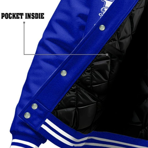 Phi Beta Sigma 1914 Blue <b>White</b> Varsity Letterman <b>Jacket</b> Greek Life Fraternity Chenille Embroidery College Style <b>Jacket</b> - Product Image 3
