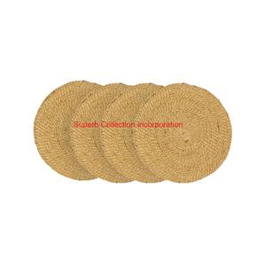 Napperons ronds en jute tissés à la main pour Table à manger Tapis de table écologiques Lot de 4 décor de cuisine de ferme Grand prix - Product Image 1