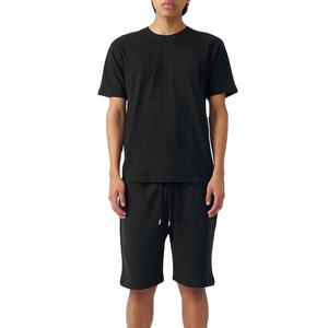 Conjunto de 2 piezas de alta calidad, camiseta de manga corta y pantalones cortos, conjunto deportivo de verano transpirable, conjunto de punto de algodón para hombre - Product Image 1