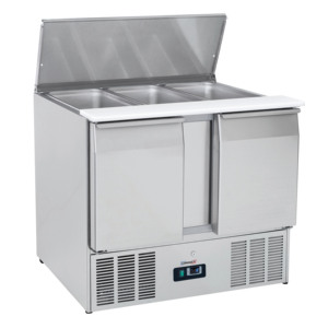 Congélateur et Réfrigérateur Vitrine 2 Portes Saladette 1045 pour Préparation Alimentaire - Product Image 1