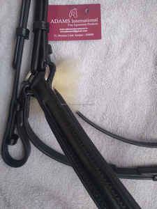 Brida mexicana de excelente calidad para caballos, incluye banda decorativa para la nariz y banda para la frente de diamantes de imitación, producto de cuero Premium - Product Image 6