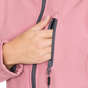 Veste à coque souple pour femme, logo personnalisé de haute qualité, imperméable, coupe-vent, solide, fermeture éclair, randonnée - Product Image 3