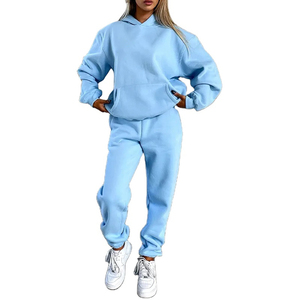 Conjunto de pantalones y Sudadera con capucha extragrande de algodón para mujer de talla grande personalizado del fabricante - Product Image 2