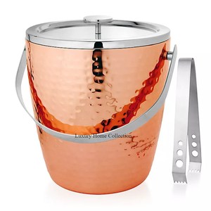 Cubo de hielo duradero hecho a mano de acero inoxidable y enfriador de vino, tinas de bebidas, diseño martillado, Artículos de bar increíbles a bajo precio - Product Image 3