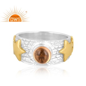Best Selling Fine Sterling Silver Natural <b>Citrine</b> Gemstone Statement Band <b>Ring</b> Custom Jewelry For Women Gift For Her - Product Image 3