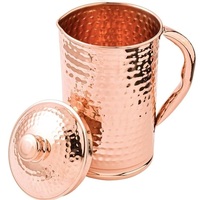 Pichet Distributeur en Cuivre Pur Martelé 30,50 oz Design Moderne de Luxe Écologique Durable Anti-fuite Bénéfices pour la Santé