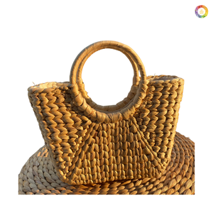 Bolso de jacinto de agua hecho a mano duradero y ligero-Bolso de playa asequible para uso diario y de vacaciones - Product Image 6
