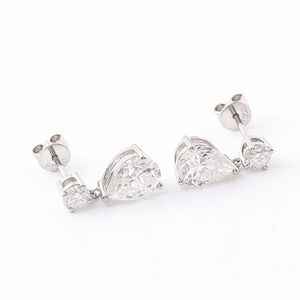 Boucles d'oreilles en spirale Moissanite poire unique et vintage fille Simple déclaration boucles d'oreilles en forme de larme pour femmes cadeau - Product Image 2