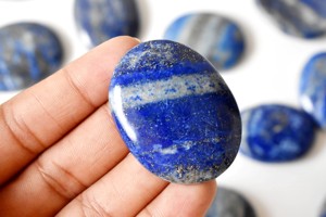 Natural Handmade Eco-Friendly Quartz Lapis Lazuli <b>Worry</b> Stones Blue Color for Decoration Massage and Pocket <b>Stone</b> - Product Image 3