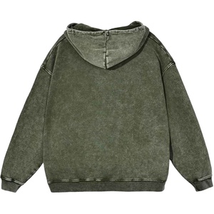 เสื้อฮู้ดผ้าซักกรดสำหรับผู้ชายผ้าฝ้าย100% แบบสวมหัวเสื้อใส่ Hoodie2026โอเวอร์ไซส์น้ำหนักเบา - Product Image 6