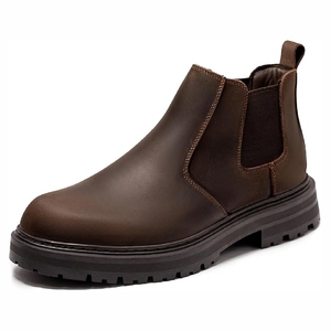Brown Leather Shoes Comfortable Anti Slip Walking Style Breathable Casual Men's leather shoes - Product Image 1