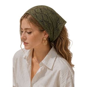 Pañuelo de Punto Perforado Texturizado Suave de Algodón para Mujer, Elegante y Cómodo - Product Image 1